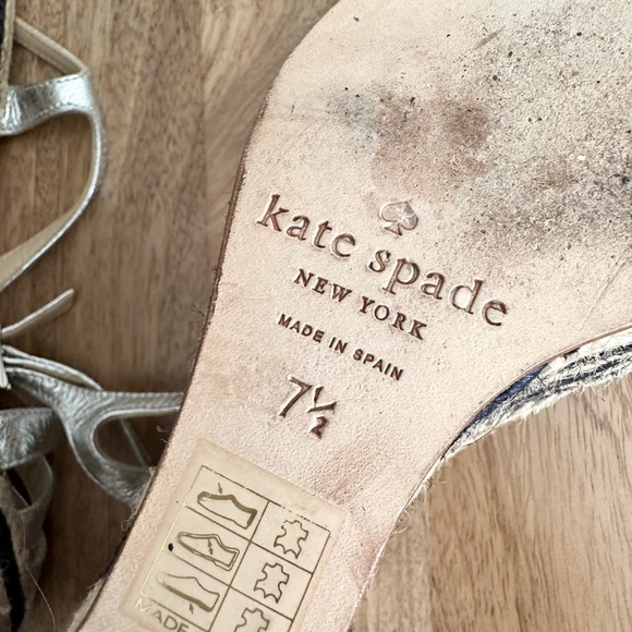 Kate Spade Lindsay Stripe Espadrille Wedges Size 7.5 - Picture 7 of 7